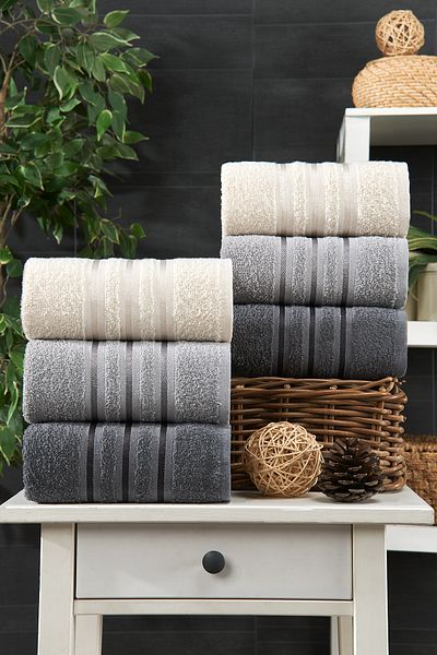 RASERSA Σετ Πετσέτες 6 τεμαχίων Anthracite 50x85