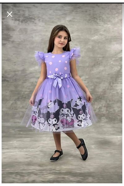Uğur bebe New Season 1St Quality Girl's Lilac Tulle Kuromi Dress My Melody Lined Party Birthday Dress
