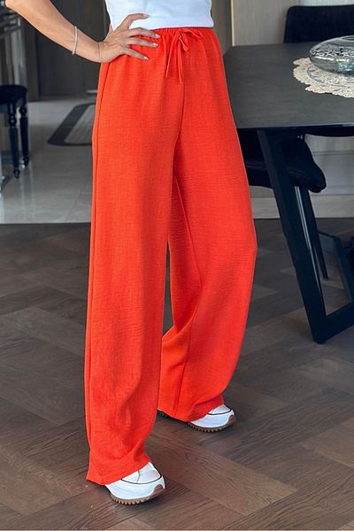 Bestenur Abel Wide Leg Pocket Ayrobin Trousers 1352 - Red