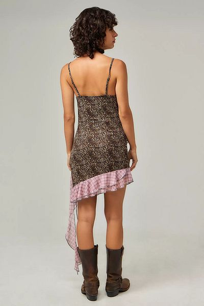 NTB Nature The Brand Rochie mini asimetrică cu imprimeu leopard