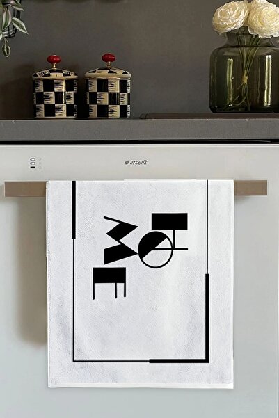 Viva Home Beyaz Home Yazılı Fırın Mutfak Havlusu 30x50cm