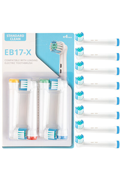 ibrush 8 Adet Standard Cleaning Type eb-17x Şarjlı Ve Pilli Diş Fırçası Uyumlu Yedek Başlık