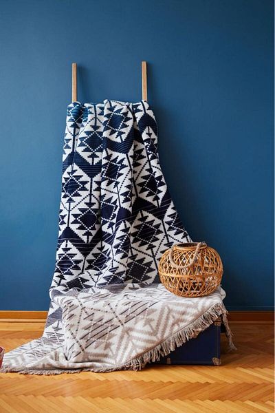 Sesli Darcy Etk17309Bm Double Blanket 200X230 cm - Blue