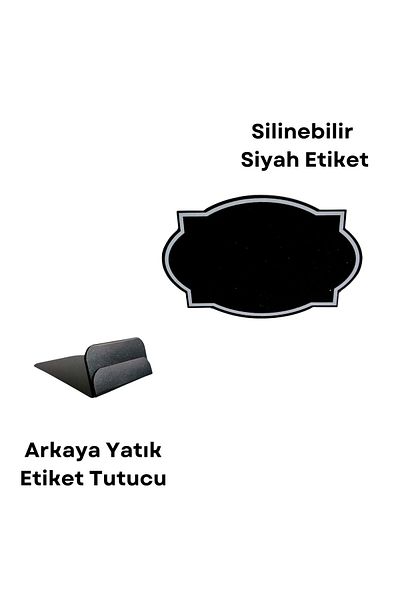 Şeffaf Etiket سرير ديكور لحلوى المقهى مع علامة سوداء قابلة للمسح مقاس 9 × 6 سم - 10 قطع على الظهر