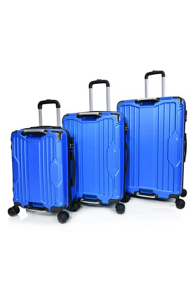 MORANO 3-Piece Unisex Morano Travel Luggage Trolley Set Dark Blue Size 28''-24''-20'' Inches.