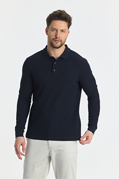 Frappoli Blum Чоловічий - 100% бавовна з еластаном, некручений комір, облягаючий крій, поло з візерунком вафель