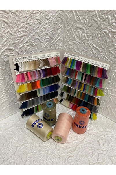 Oskar Set of 4 Sewing Thread No 120 Polyester (Orange-Cream-Green-Pink)