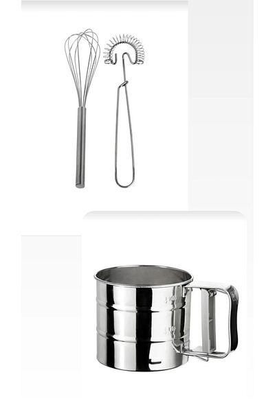 shop 3-Piece Kitchen Set; Beater Set, Flour Sieve