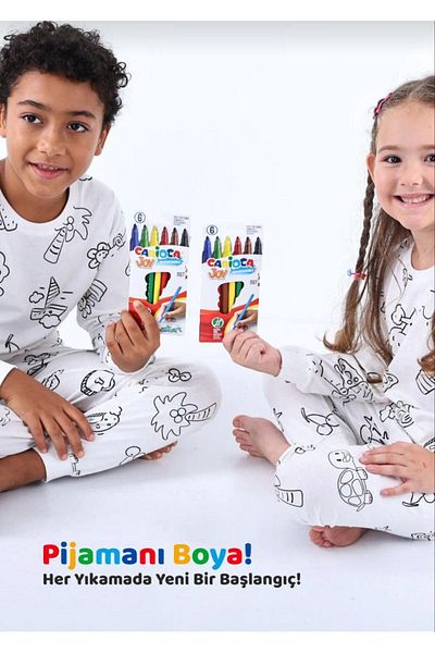 Butik Set de pijamale pentru copii cu figurine esbutik cu model - Set de pix special cadou