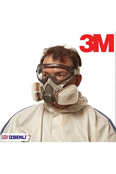 3M RD Zehirli Gazlar (Kükürt Dioksit Hidrojen Sülfür) Gaz Maskesi M Beden (FİLTRELİ)+Kapalı Gözlük