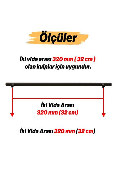 Badem10 Mâner din metal negru mat cu rozmarin 320MM-32CM Mobilier Bucătărie Sertar Dulap Mâner dulap Mâner