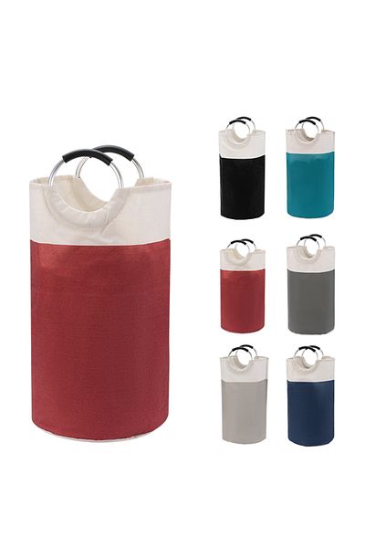 Lawazim Waterproof Laundry Basket with Foam Protected Aluminum Handles - Red - 82L Collapsible