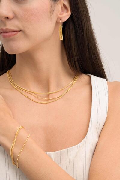 Sümer Telkari Midyat Hasırı Tasarım Elişi Altın Kaplama Gümüş Set 2841