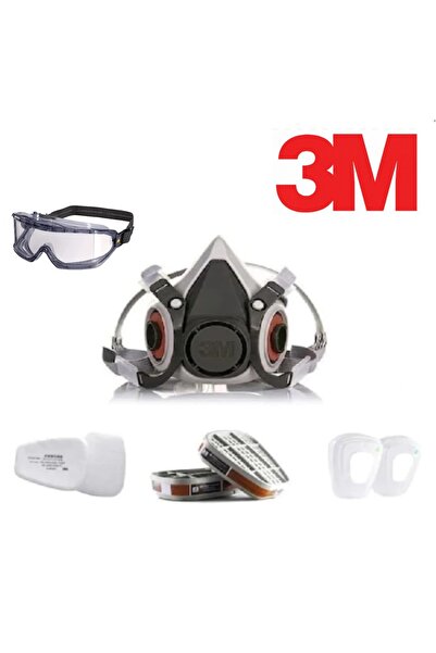 3M RD Zehirli Gazlar (Kükürt Dioksit Hidrojen Sülfür) Gaz Maskesi M Beden (FİLTRELİ)+Kapalı Gözlük