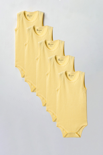 CemBebe Büyük Boy Çocuk Çıtçıtlı Body 2-3-4-5-6-7 Yaş Çocuk Body (5 Adet)