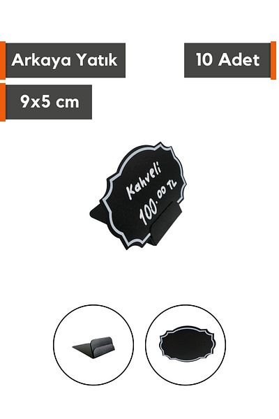 Şeffaf Etiket 9x6 cm negru decorativ orizontal - desert de prăjitură de cafea, etichetă cu nume ștergabilă, etichetă pentru numere de vitrină2