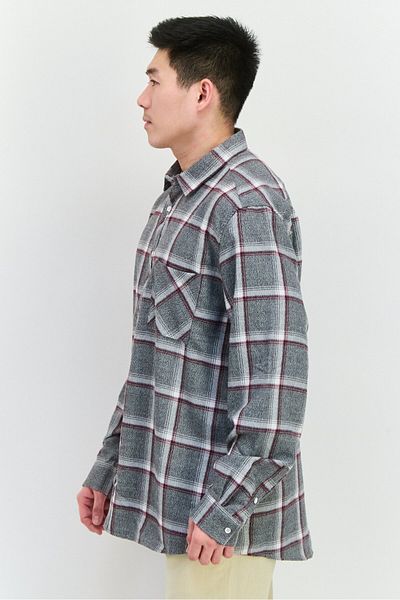 Civil Society Men Regular Fit Plaid Long Sleeves Casual Shirt, Grey
