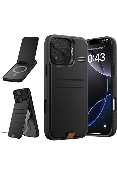 Raptic iPhone 16 Pro Max Kılıf Magsafeli Raptic Slim Wallet Serisi Deri Kartl...