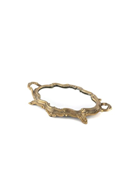 Mikasa Moor Mi̇kasa Moor Gold Oval Mirrored Metal Dek Tray 46X28Cm