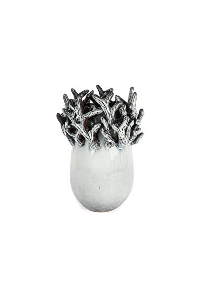 Mikasa Moor MİKASA MOOR Gri Mercanlı Seramik Vazo 26x37cm