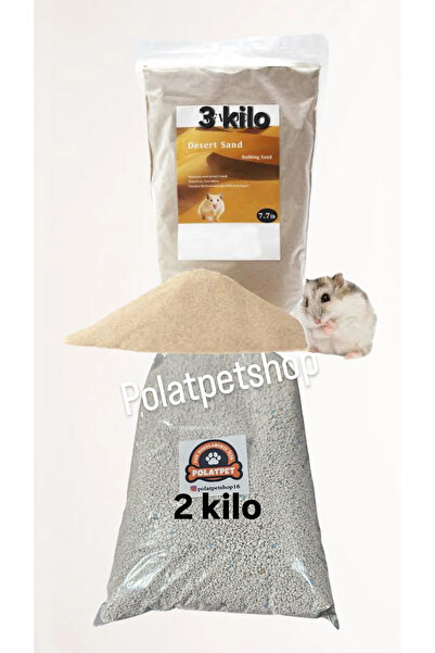 polat pet Hamster,ginepig banyo kumu ve tuvalet kumu. (3 kg Banyo kumu) (2 kg...