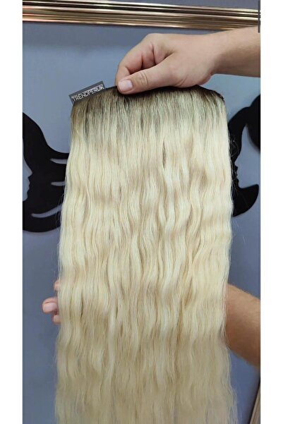 Nurdan Trend Peruk Yarımay + 2 Yan 170 gr 65-70 cm Gerçek Saç Çıtçıt Dip Açık...