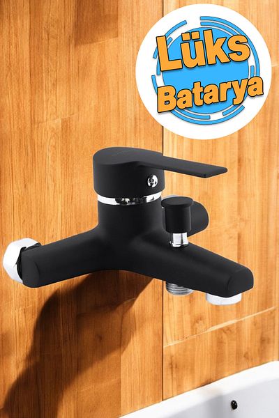 Badem10 Vista Bathroom Faucetblack Wall Mounted Sink Kitchen Shower Tap Faucet Hot Cold Double Water Inlet