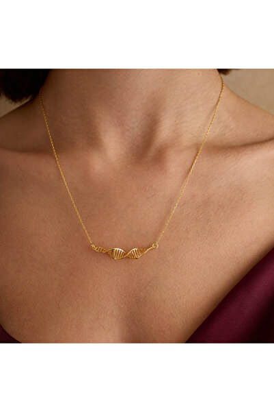 GOWA DESIGN DNA Çift Sarmal Kolye – 925 Ayar Gümüş, El Yapımı, Bilim Severler...