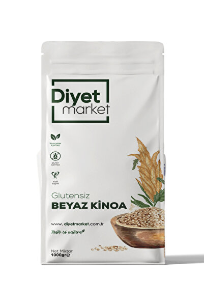 DİYET MARKET Beyaz Kinoa 1000 gr 1kg Superfoods Beyaz Tam Tane Glutensiz Düşük Gı Yüksek Protein+lif