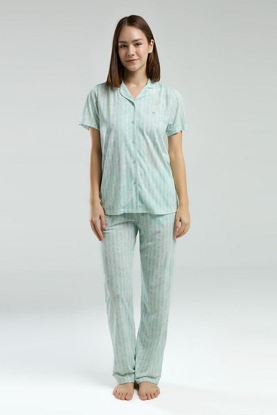 Pierre Cardin Summer Pajama Set with Pockets, Shirt Neck, Button, Short Sleeve, Box