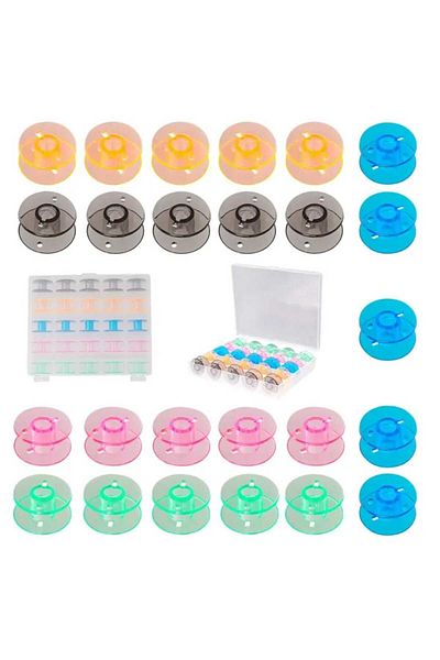 yiğit aksesuar 25 Pieces Sewing Machine Colorful Coil Set and Storage Box