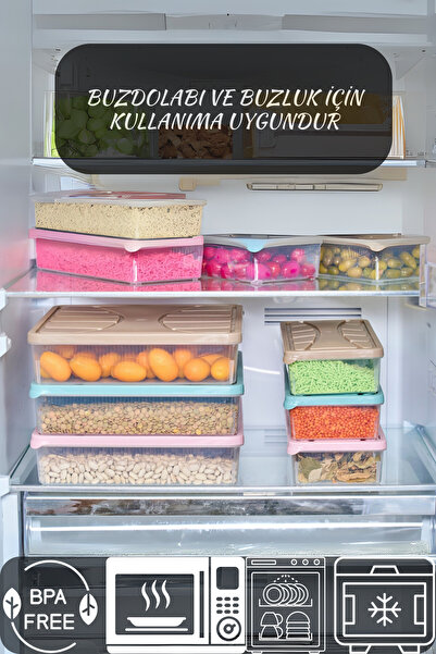 SUPERPUP Saklama Kabı Soft Kapak 3 Adet 3 Litre Kum Beji Dondurucu Kabı