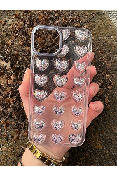 OVADA İphone 15 Plus/14 Plus  Uyumlu 3D Kalp Çıkıntılı Kılıf