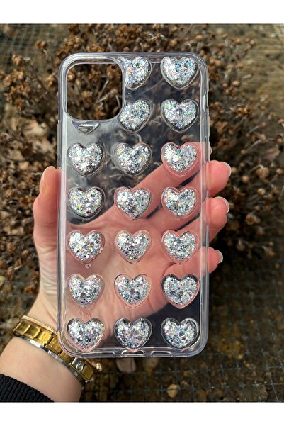 OVADA İphone 15 Plus/14 Plus Uyumlu 3D Kalp Çıkıntılı Kılıf