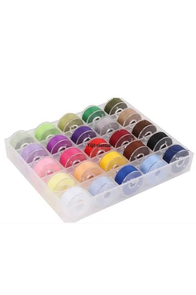 yiğit aksesuar 25 Colors Sewing Lanyard Sewing Machine Coil and Storage Box