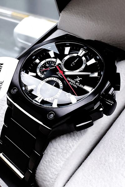 Daniel Klein Royal Men's Wrist Watch 3 Atm Waterproof Black Color Steel Band Gift Bracelet Dke2071C5