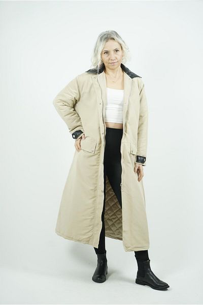 Hotfashion Waterproof Inside Full Quilted Maxi Length Coat
