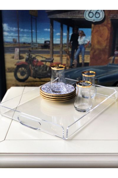 Queen Bee İstanbul Plexiglass Tray Patternless Large Size
