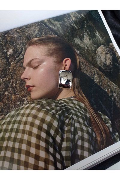 Allen Accessories Plate Model Steel Silver Earring