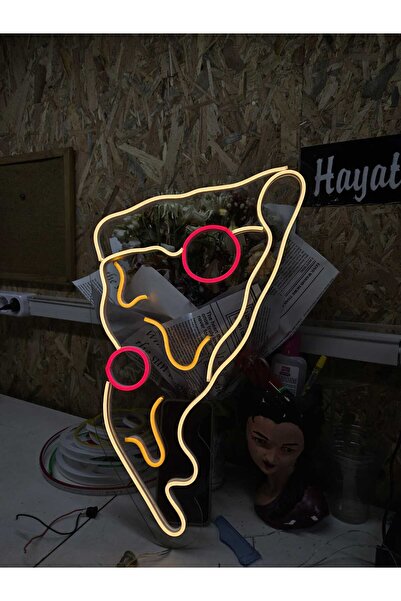 SMİLE CONCEPT Pizza -neon Led Dekoratif Duvar Yazısı Tabelası Aydınlatması Sm...