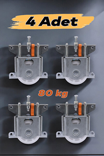 Badem10 (4 ADET) Sürgülü Sürme Dolap Gardırop Vestiyer Kapak Kapağı Mekanizması Tekerleği Tekeri 80 Kg