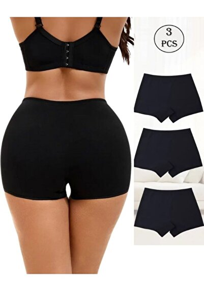 jilly jo Toparlayıcı Etki 3 Adet Kadın Dikişsiz Görünmez Iz Yapmaz Mini Şort Boxer Etek Elbise altı şort