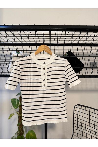 GİRERA Short Sleeve Stripes Licra Buluz