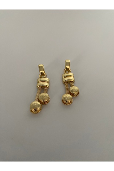 Arif KOÇ 18 ayar altın kaplama hasır zincirli çelik vintage küpe