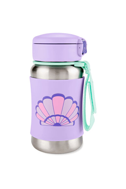 Skip Hop Spark Style Stainless Steel Water Bottle with Straw Seashell - Assorti