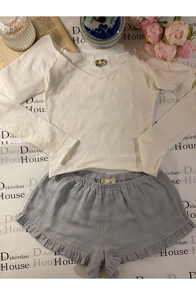 Dekordan House Organic Muslin Mini Shorts - Ruffled