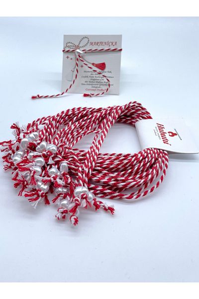Concept HuBuTU Gift Set of 30 Pearl Heart Martenitska Wishing Bracelets
