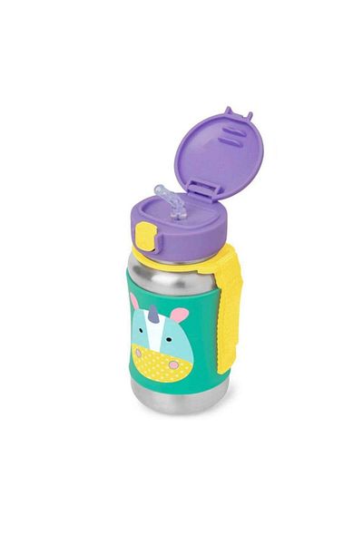 Skip Hop Unicorn Steel Water Bottle with Straw