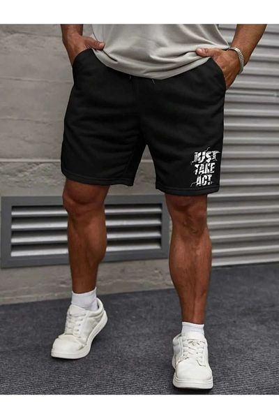 FRANKNESS JEANS Just Take Act Printed Men's Black Seasonal Sports Shorts