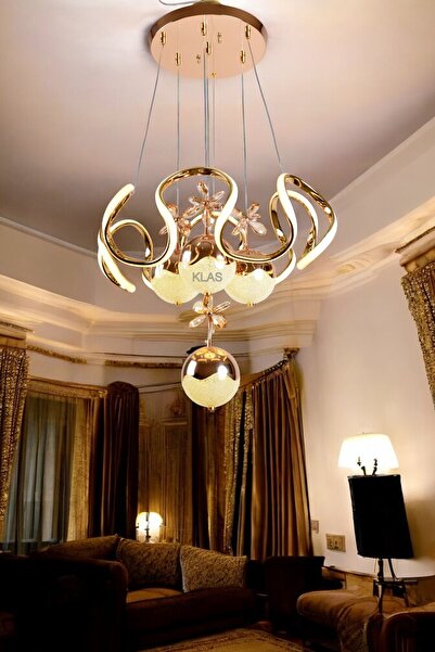 KORKMAZ KLAS KORKMAZ KLAS CAM AYDINLATMA Yasemin Power Ledli Modern Lüx Sarkı...